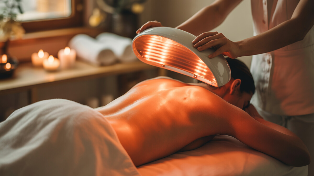 Masáž pod infračerveným svetlom Philips Vitae v centre Zlaté zdravie